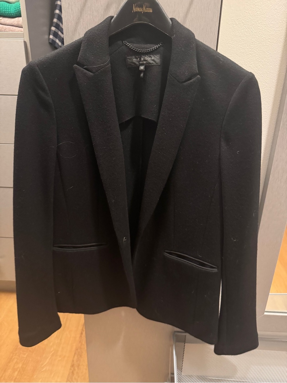 Rag & Bone Black Wool Blend Tailored Blazer